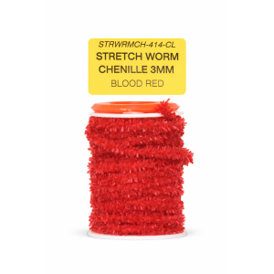 Stretch Worm Chenille 3MM Blood Red
