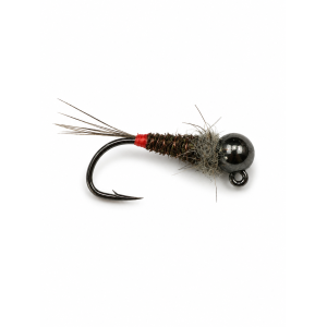 Grey/Brown PT Red Tungsten Jig #12